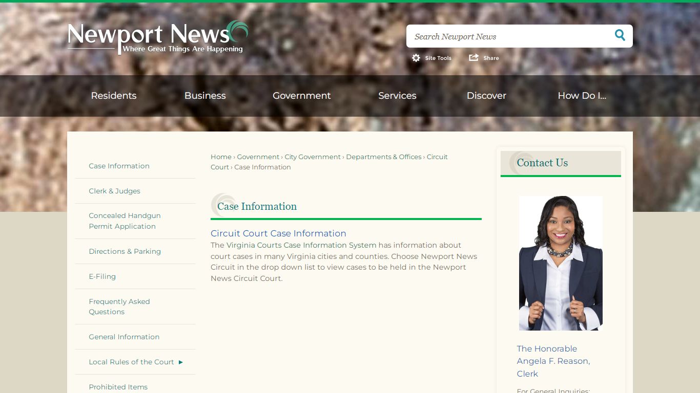Case Information | Newport News, VA - Official Website